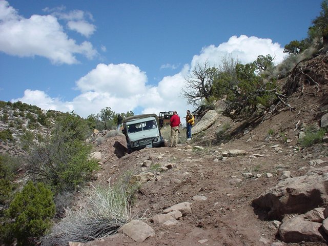 washed out road.