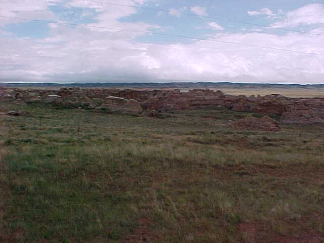 Sandstone outcroppings.