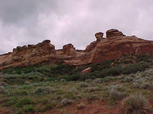 Sandstone cliffs.