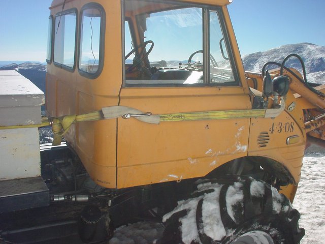 The door of the 406 after the roadside repair.