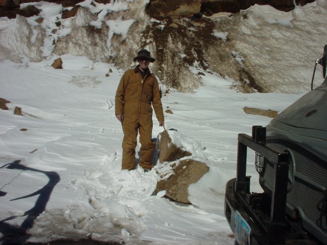 The large boulder.