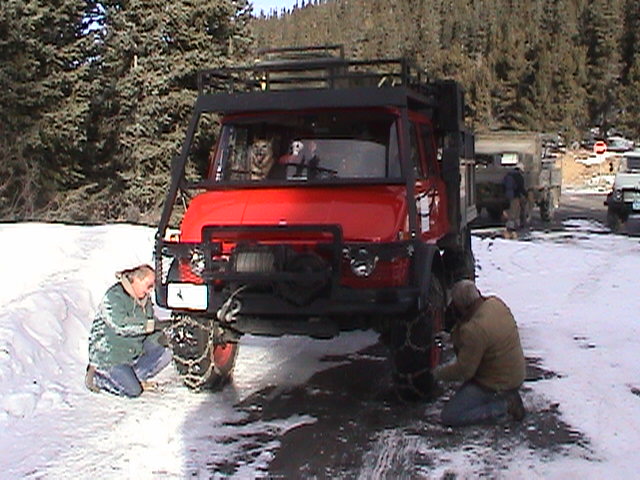 Chaining up while gate was being cleared