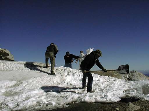 Digging out the drift.