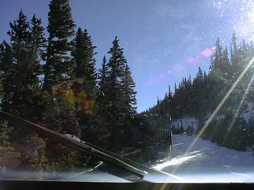 Snow-packed road.