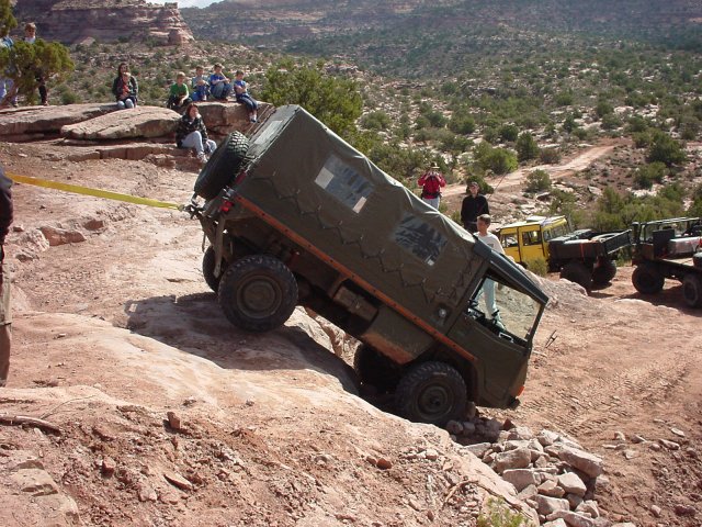 This photo of Paul's Pinzgauer shows how steep it really was.