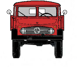 Red Orange Unimog