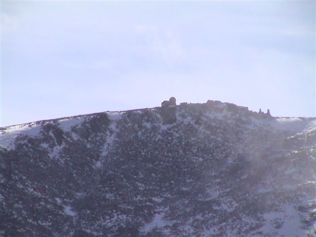 Telephoto shot of the Observatory on the summit of Mt. Evans